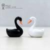 [cisne preto e branco] suculentas ornamentos de micro paisagem design de modelo de mini zoológico material DIY
