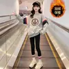 Sudadera para niña para otoño e invierno, ropa infantil de moda estilo coreano, modelo nuevo para niños de 12 a 15 años, top de forro polar a la moda