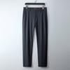 Verano Nuevo Pantalón Casual de Seda de Morera con Sensación de Hielo Cremallera YKK Pantalón de Hombre Ajustado Recto Negocios Elástico