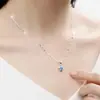 Collar de Corazón y Rosa Directo de Fábrica para Mujer, Corazón y Rosa Incrustados con Diamantes de Lujo Ligero, Regalo de San Valentín, Cadena para Clavícula