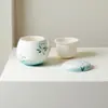 Taza de Oficina de Porcelana Blanca Pintada a Mano con Orquídea de las Dinastías Tang y Song, Taza de Cerámica, Taza con Separador de Té y Agua, Taza Personal de Souvenir