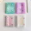 Fichário de Anotações M5 Estrela Transparente Brilhante Caderno Laser Iridescente Menina Diário com Duplo Fecho