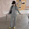 Conjunto de Sudadera para Niñas Estilo Primavera y Otoño Chaqueta Infantil Pantalones de Campana Niños Medianos y Grandes Pantalones Falda para Niñas Conjunto Casual Deportivo de Dos Piezas