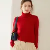 Suéter de Cachemira de Cuello Alto para Mujer, Otoño e Invierno Engrosado Color Sólido Cuello Solapa Jersey de Lana, Camisa Base Holgada Adelgazante