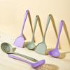 Espátula de silicona antideslizante resistente a altas temperaturas espátula cuchara colador cuchara para sopa utensilios de cocina domésticos de cocina de silicona anti-escaldaduras