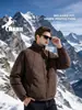 90% Plumón de Pato Blanco Chaqueta Negra Desestructurada para Hombre Otoño Marca de Moda Rogue Fresca Cuello Alto Ropa Exterior Chaqueta de Plumón Asimétrica con Bolsillos