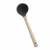 Cuchara de silicona de cabeza redonda, pala de silicona, utensilios de cocina de 9 piezas con mango de madera transparente, juego de utensilios de cocina