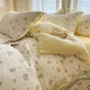 Sencilla y fresca, funda de edredón de gasa de doble capa 100% algodón, grado A, 100% algodón, juego de ropa de cama individual para dormitorios, incluye tres piezas