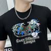 Direto da fábrica 2024 nova camiseta de algodão mercerizado de manga curta masculina com relevo strass gola redonda meia manga uma geração de cabelo