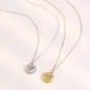Nueva Moda Estilo Europeo y Americano Versátil Exquisito Simple Personalidad Colgante Redondo Colgante de Corazón Tendencia Más Vendido Collar de Acero de Titanio