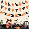 Decoración de Fiesta de Halloween al por Mayor Flor de Tela No Tejida Calabaza Murciélago Calavera Telaraña Colgante de Bandera