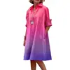 2026 Amazon Nuevo Producto Vestido Camisa de Moda Suelto con Botones de un Solo Botón para Mujer Urbana Estampado