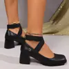 Fábrica de Origen Comercio Exterior Transfronterizo Estilo Europeo y Americano Corazón Metálico Cuadrado Cómodo Correa Elástica Zapatos de Salón para Mujer Ol