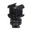 Tornillo de doble capa de 1/4 un arrastre tres base de zapata fría luz de relleno micrófono monitor soporte de zapata fría multifunción