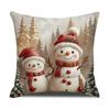 Funda de Almohada Estampada de Muñeco de Nieve de Dibujos Animados Decoración Navideña Hombre de Jengibre Cojín Lindo Funda de Cojín para Sofá de Sala de Estar Personalización