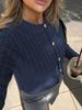 Diyun Estilo Casual Europeu e Americano Cor Lisa Manga Longa Camiseta Suéter Roupas de Lã Femininas Outono e Inverno 2025 Estação Independente da Amazon
