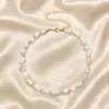 Joyería transfronteriza europea y americana, moda urbana, collar de mujer con cristal blanco transparente, collar de turquesa irregular
