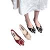 Sapatos de Casamento Femininos Planos 2021 Primavera Novos Cyber Populares Versáteis Camada Única Bico Fino Moda Sapatos Femininos Fundo Macio Sapatos de Ervilha Tendência