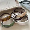Cuerda para el Cabello Curva de Color Sólido Geométrico Etiqueta Dorada Anillo para el Cabello Elegante de Gama Alta Accesorios para el Cabello de Resina Banda Elástica Alta Banda de Goma Básica Sombrerería