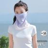 Novo Véu Protetor Solar Feminino de Verão Respirável de Seda de Gelo Máscara Facial Completa para Ciclismo Protetor Solar Anti-UV com Alça de Orelha Rosto Tendência