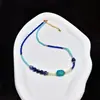 Collar de Perlas de Cristal Ojo de Gato Piedra Azul Nuevo Chinoiserie Dinastía Han Accesorios Cheongsam Lujo de Gama Alta de Nicho Accesible Para Mujeres