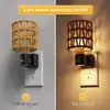 Luz nocturna enchufable base C7 GY272 cilíndrica estilo BOHO pantalla de arte de cuerda luz de dormitorio sensor de luz hecho a medida