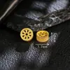 Acessório Espaçador de Roda Pontilhada Banhado a Ouro Prata de Lei S925 para Componentes de Joias Artesanais DIY e Separadores de Pulseiras