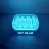 Suporte Luminoso para Copos de Coquetel Bar KTV Criativo Suporte para Taças de Vinho LED Suporte para Uma Taça Torre de Múltiplos Andares