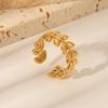 Yiwu Pequeños Productos Estilo Simple Joyería Personalizada de Moda Acero Inoxidable Chapado en Oro de 18K Anillo Nicho Joyería de Alta Gama