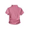Retro pequeno gola alta T-shirt [mostrar pratos diurnos] top curto slim manga curta assentamento dentro sexy estilo puro