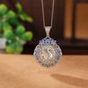 Colgante de plata de ley S925 con forma de jade hetiano, estilo nacional, cloisonné, con doce signos del zodíaco, colgante de plata con forma de la suerte