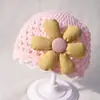 Gorro de Bebé Corazón Pequeño Primavera y Verano Estilo Coreano Gorro de Flores Tejido Gorro Hecho a Mano Primavera y Otoño Gorro para Cabeza de Meses Pequeños