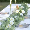 Enredaderas de Mimbre Artificiales Simuladas, Venta Directa del Fabricante, Enredaderas de Planta de Eucalipto Verde, Enredaderas de Flores Falsas para Decoración del Hogar