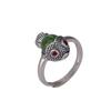 Anillo de plata de ley S925 con diseño de nicho de pez Nian con jaspe hetiano y personalidad para niña