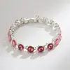 Pulseira de Alta Qualidade Pulseira de Cristal Azul Pulseira Europeia e Americana Acessível Luxo Elegante Estilo Frio Pulseira de Liga Leve Feminina Fábrica Atacado