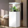 Tanque de Peces Pequeño para Sala de Estar 2026 Nuevo Modelo Tanque de Peces con Filtro Inferior Vidrio Ultra Transparente No Requiere Cambio de Agua Tanque Vertical para Peces Dorados Junto al Mueble de TV