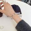 Pulsera de Corazón Estilo Nuevo Coreana y Japonesa para Mujer, Pulsera Trenzada de Anillo Redondo Simple de Moda Retro, Joyería Estilo Hip-Hop