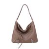 Bolso nicho de gran capacidad para mujer 2022 otoño nuevo cuero suave estilo motocicleta bolso tote de hombro cruzado para ir al trabajo bolso de axila