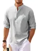 Camisa de hombre europea y americana 2024 manga larga cuello mao botones abiertos estampado de piña camisa casual para hombre top en stock