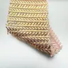 Tejido de Malla con Patrón de Espiga de Trigo con Estampado Completo Dorado, Tejido de Malla Elástica de Espiga para Decorar Vestidos de Escenario y Desfile de Moda