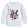 2026 Nova Camiseta Infantil de Primavera e Outono Gola Redonda Desenho Animado Manga Longa Camiseta Básica Conjunto para Meninos e Meninas Camiseta de Algodão
