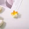 Nuevo Clip de Garra de Flor de Plumeria Electrochapado de Color Gradiente con Efecto de Gota de Lluvia, Pasador Simple y Elegante para Mujer, Accesorio para el Cabello