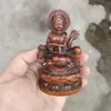 Caixa Antiga de Buxo Esculpida Ornamentos de Dragão Imperial Bodhisattva Guanyin Decoração de Sala de Estar Imperatriz Bodhisattva Guanyin Xianglong