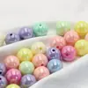 14mm/16mm Acrílico de Alto Brillo Color Chapado Color Caramelo Perlado Agujero Recto Accesorios para Joyería Diy Hecha a Mano con Cuentas