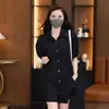 Conjunto de Temperamento para Mujer Talla Grande Estilo Casual Verano Holgado con Bolsillos Botones Camisa de Manga Corta Cuello Polo Shorts
