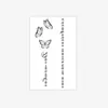 Pegatina de tatuaje de mariposa para columna vertebral portuguesa, estilo ins, de alta gama, impermeable, duradera, patrón de línea de texto en la espalda