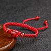 Pulsera de Cuerda Roja para Hombres y Mujeres Pulsera Joyería Tejida a Mano Esmalte Año del Zodíaco Chino Estilo Nacional Pulsera de Cuerda Roja