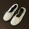 Primer encuentro: Plantilla de Lufa, Zapatos Planos tipo Bailarina Slip-On de Cuero Encerado Suaves y Cómodos, Zapatos Planos Fruncidos
