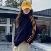Abrigo de Otoño para Niñas 2024 Nuevo Estilo Coreano Suelto Tipo Jersey Casual con Cremallera en Contraste Camisa Transfronteriza