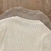 Conjunto de Suéter Britânico Infantil para Outono/Inverno, Camiseta Térmica de Malha Canelada, Calça e Gorro